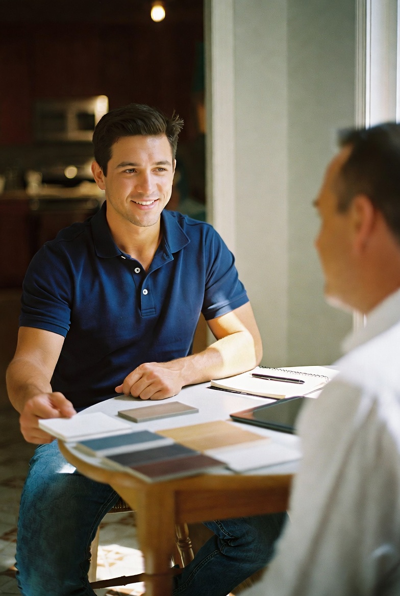 Initial phone call with a Rock-Hard Garage consultant